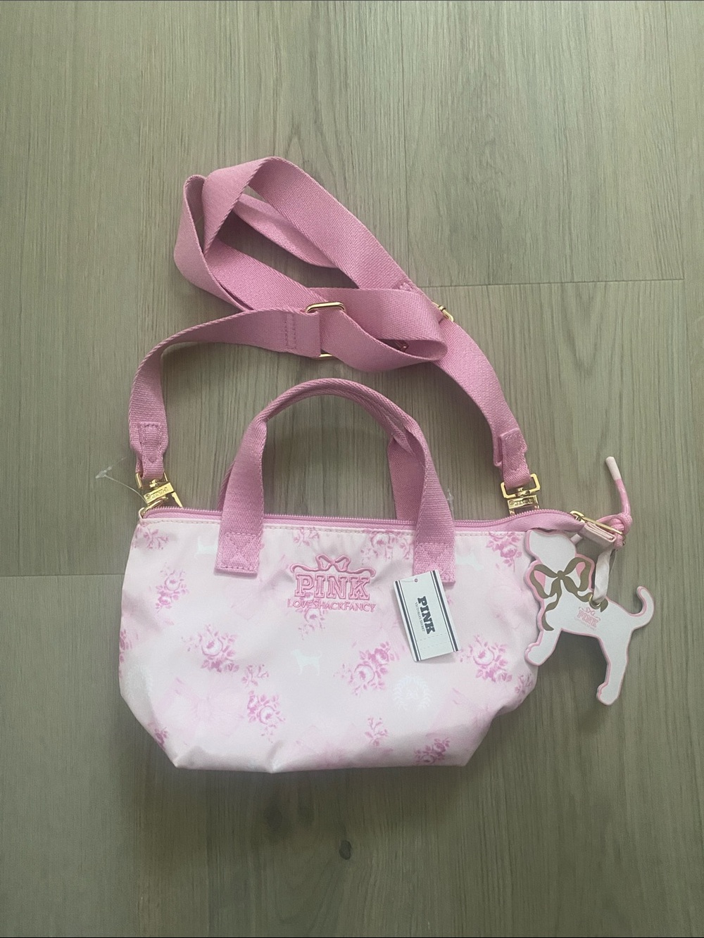 PINK Victoria's Secret Pink Floral Crossbody Tote